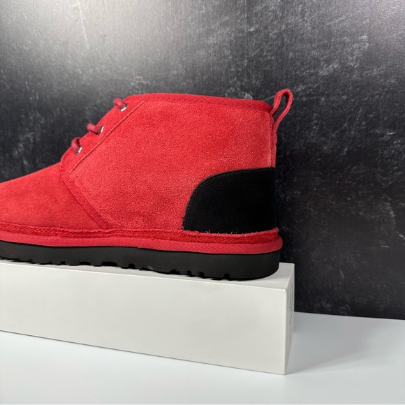 UGG NEUMEL GRAPHIC OUTLINE MENS CHUKKA BOOTS SIZE 11 SUEDE WOOL RED BLACK NEW - Picture 10 of 10